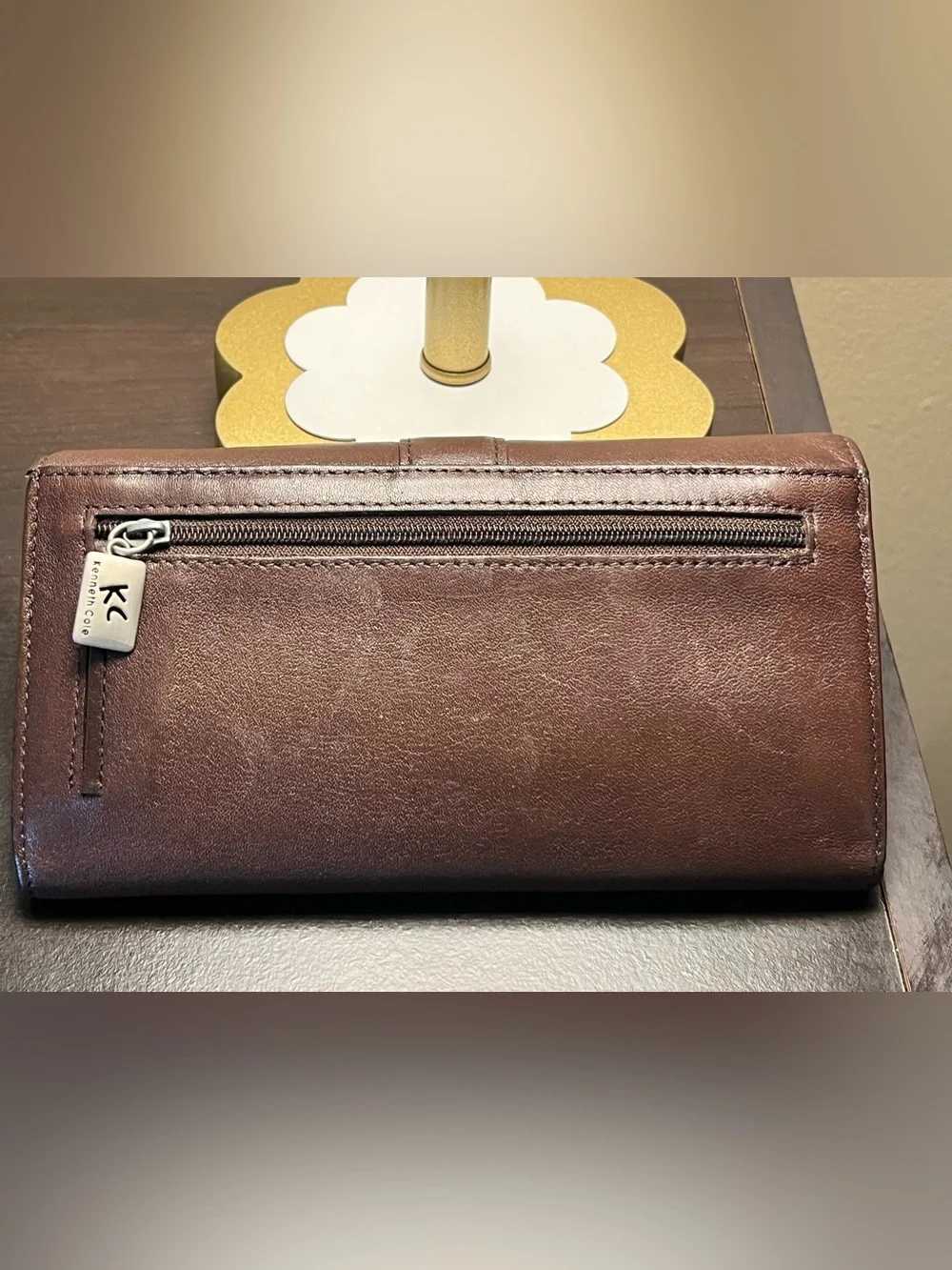Kenneth Cole Dark Brown Leather Bifold vintage wallet - Picture 2 of 13